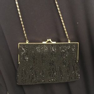 Evening bag. Black. Beaded